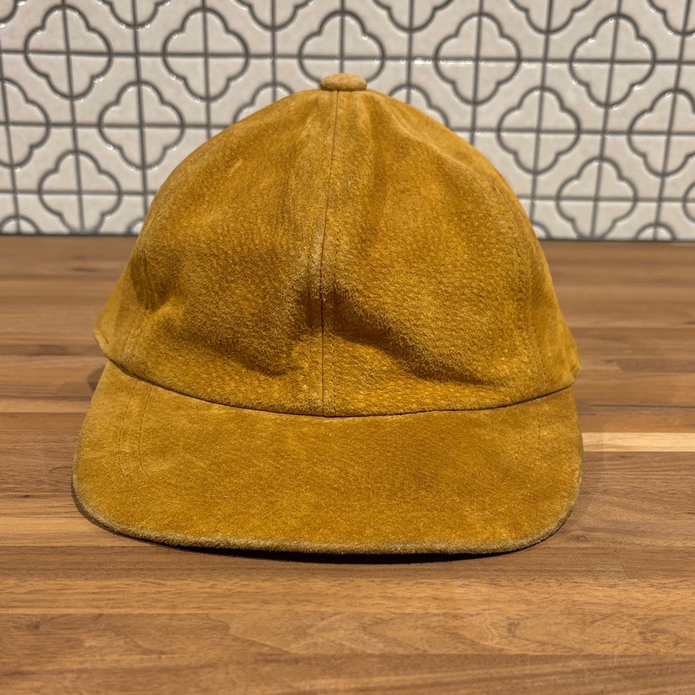 Mustard Yellow suede baseball cap